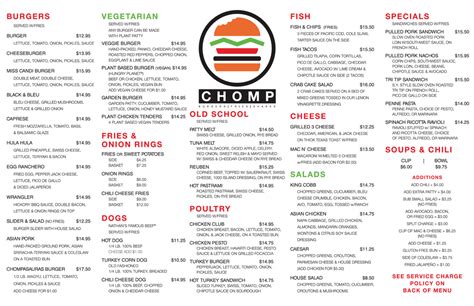 MENU - CHOMP of SOLVANG