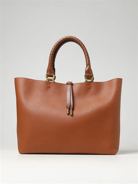 CHLOÉ BORSE TOTE Borsa Marcie Chloé in pelle a grana Borse Tote