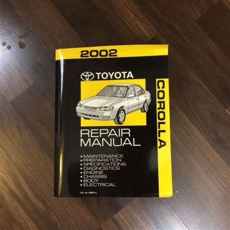 Find 2002 TOYOTA COROLLA Repair Manual Shop Factory Service Manual In