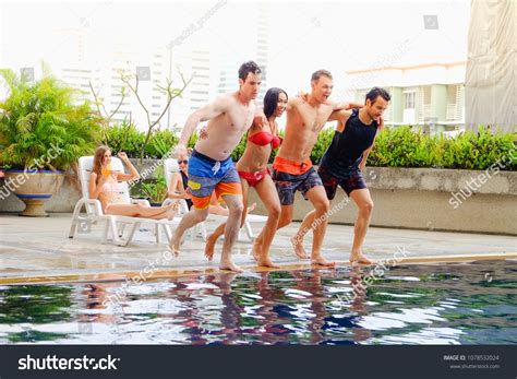 Portrait Sexy Bikini Poolside Party Enjoy Stock Photo Shutterstock