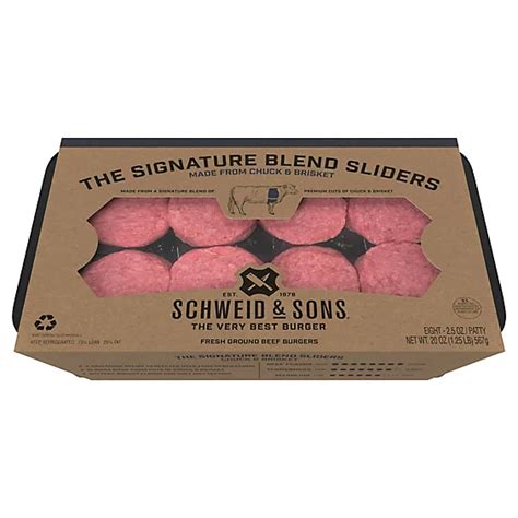 Schweid And Sons Custom Blend Beef Chuck Brisket Sliders 20 Oz Shaws