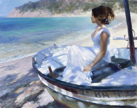 In White Boat A Vladimir Volegov Original Painting