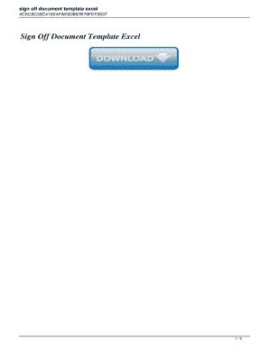 Fillable Online sign off document template excel Fax Email Print ...