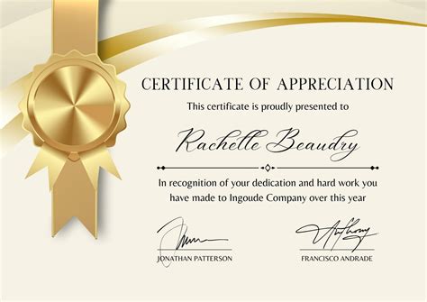 Gold And Classy Appreciation Certificate Templates By Canva