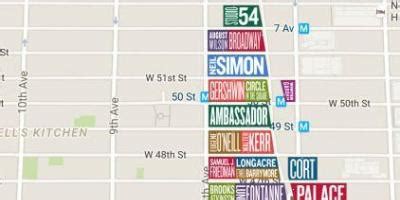 Broadway NYC map - Broadway New York map (New York - USA)