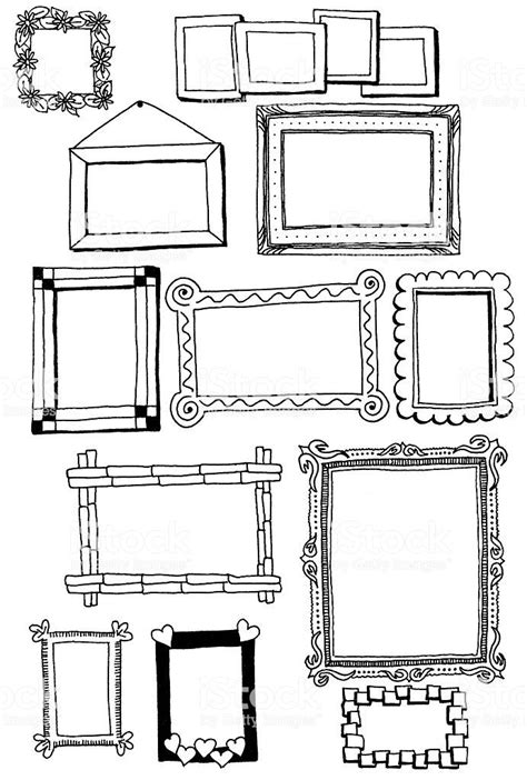 Hand Drawn Doodles Of A Variety Of Picture Frames Frame Doodle