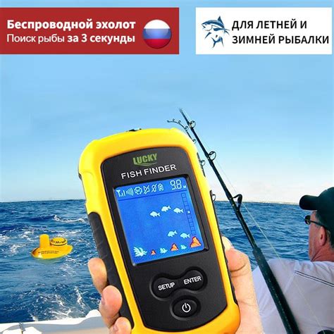 Проводной эхолот для зимней и летней рыбалки с лодки и с берега 2-ух ...