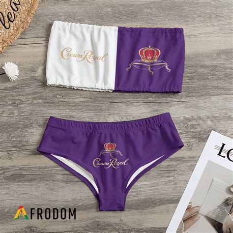 Half And Half Crown Royal Women S Strapless Bandeau Bikini Swimsuit Afrodom