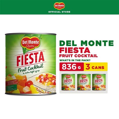 Del Monte Fiesta Fruit Cocktail For Delicious And Nutritious Desserts 836g X3 Save 400g