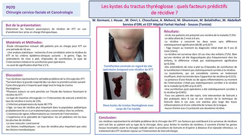 Les Kystes Du Tractus Thyr Oglosse Quels Facteurs Pr Dictifs De