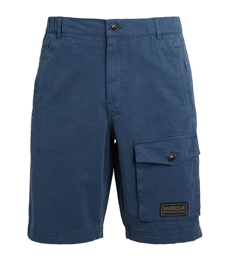 Mens Barbour International Navy Denim Cloud Cargo Shorts Harrods Uk