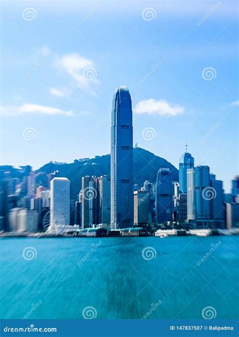 View from Kowloon Over Victoria Harbor To the Skyline of Hong Kong