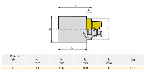 HSK32-C 4982 050032 Blank L1=166mm D1=41mm | DamenCNC B.V.