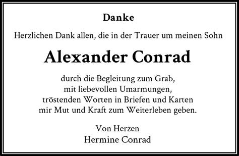 Alle Traueranzeigen für Alexander Conrad trauer rp online de