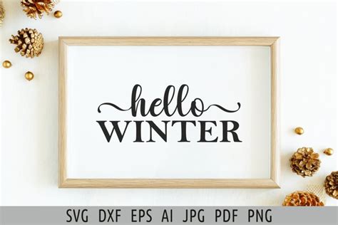 Hello Winter Svg Cozy Svg Winter Door Sign Svg Winter Sign