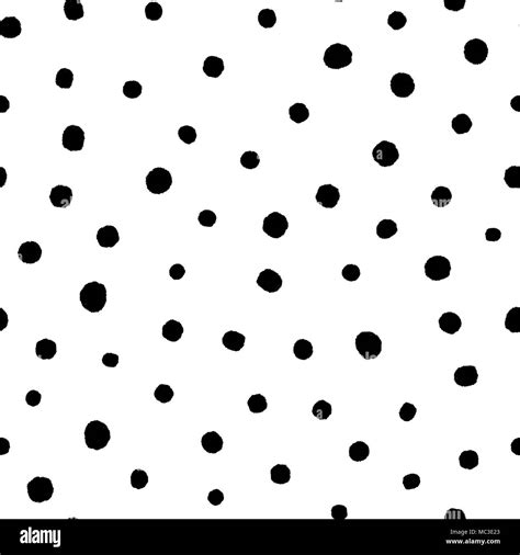 Hand Drawn Circles Polka Dot Seamless Pattern Grunge Doodle Dotted