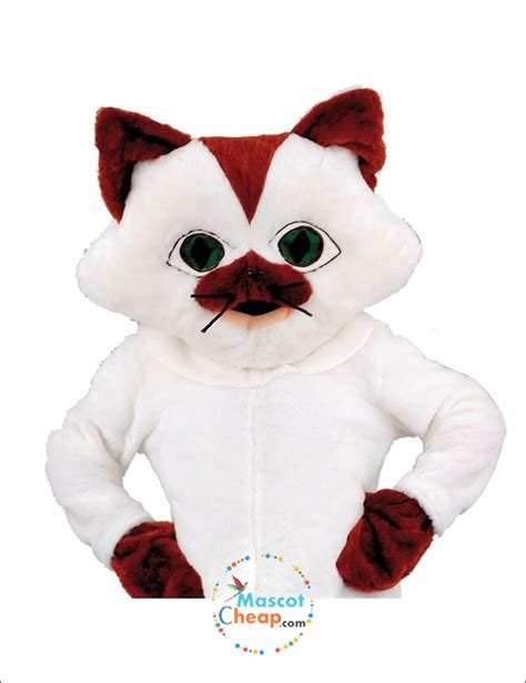 White Cute Cat Mascot Costume