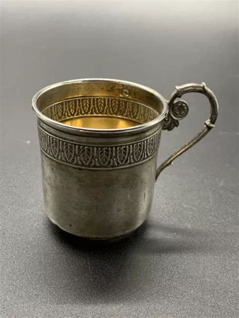 Ancienne Tasse En Argent Massif Poincon Minerve La Gerbe D Or Paris