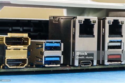 Computer Ports And Connectors Stock Photo - Download Image Now - Audio Equipment, Blockchain ...