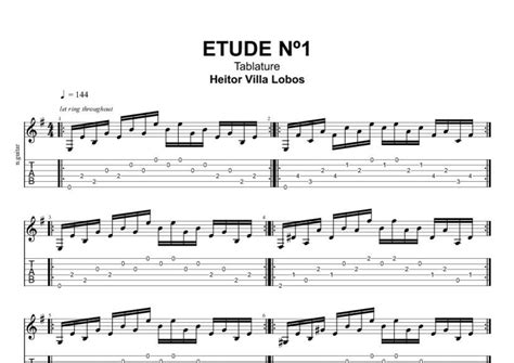 Etude No 1 By Heitor Villa Lobos Tab Xingye Li PaidTabs