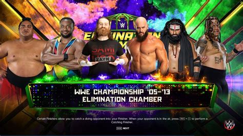 WWE 2K23 Elimination Chamber Yokozuna VS Big E VS Sami Zayn VS