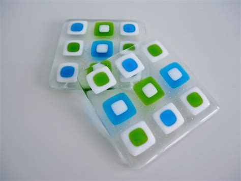 A Playful Stitch: Glass Fused Coasters