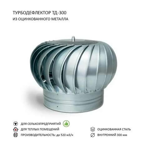 Турбодефлектор для круглых воздуховодов Rotado TD300 D300 мм ...