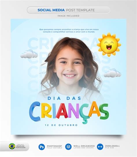 Postagem De Feliz Dia Das Crian As Nas Redes Sociais Em Portugu S Do