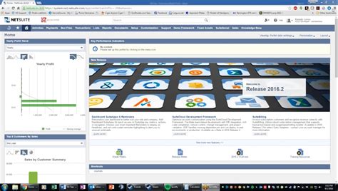 NetSuite Homepage and Dashboard 