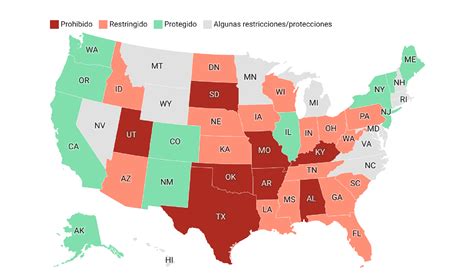 El mapa del aborto en Estados Unidos tras la derogación de Roe vs Wade