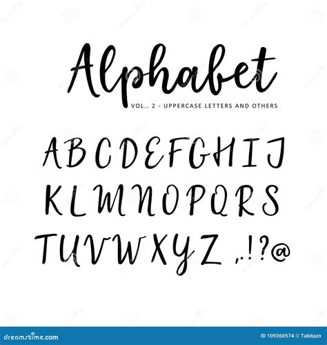 Hand Drawn Vector Alphabet Brush Script Font Isolated Upper Case