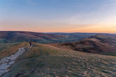 Mam Tor Sunrise - Peak District Stock Image - Image of mountain, white ...