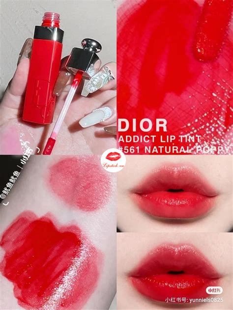 Review Son Dior Addict Lip Tint Natural Poppy Đỏ cam Hot Nhất