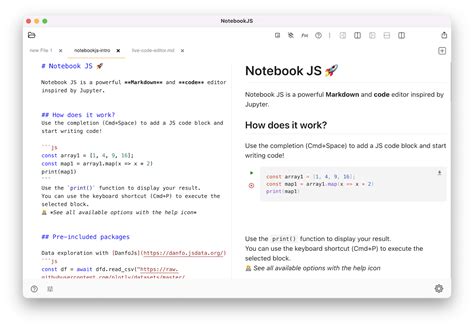 NotebookJS Javascript Playground For Desktop