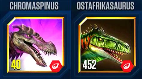 CHROMASPINUS VS OSTAFRIKASAURUS JURASSIC WORLD THE GAME YouTube