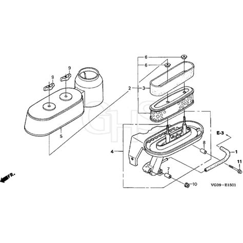 Honda HRH536K4 QXEH MZBU 8300001 Air Cleaner Diagram GHS