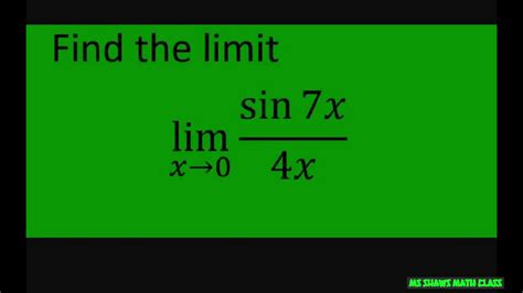 Find The Limit Of Sin X Divided By X As X Approaches Youtube