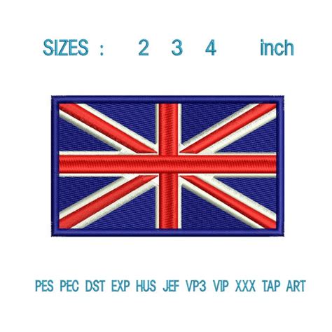 British Flag Embroidery Design United Kingdom Flag Embroidery Etsy