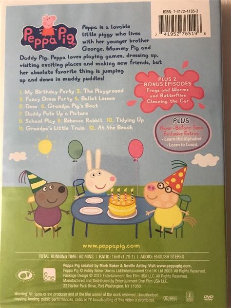 Nick Jr Peppa Pig My Birthday Party Fun Packed Peppasodes Dvd