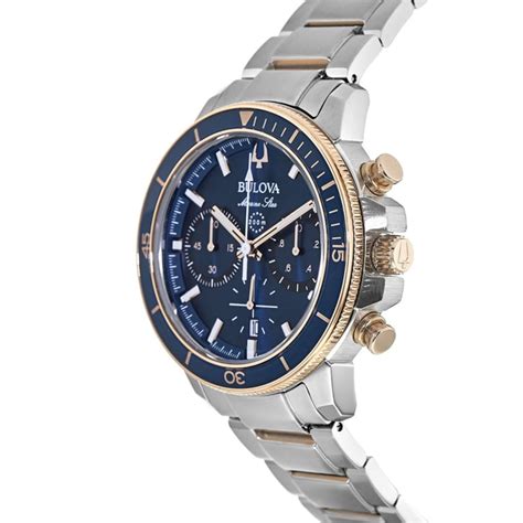 Bulova Marine Star Blue Chronograph Dial Stainless Steel Men's Watch 98B301