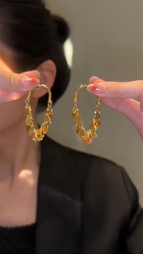 High quality gold plated hoop earrings | Fancy jewelry, Gold earrings ...