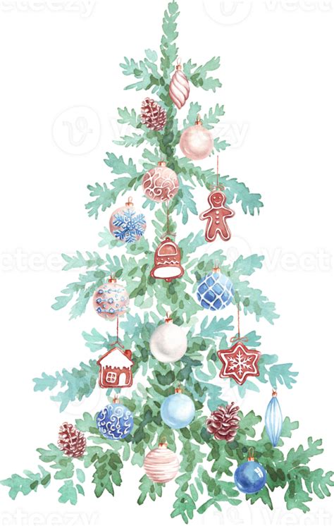 Christmas Tree Watercolor Clipart 33345724 Png