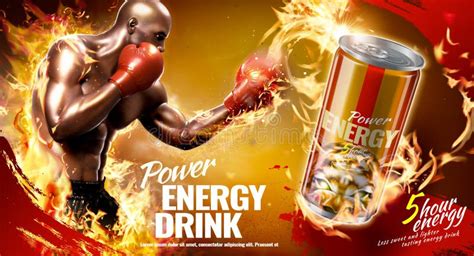 Energy Drink Flame Can Vector Illustration Cartoon Flat Energetic