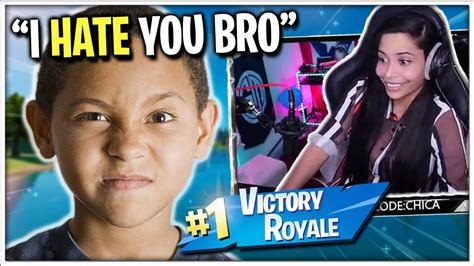 Kid Goes Ballistic On Me Fortnite Battle Royale Tsm Chica Youtube