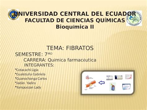 PPTX UNIVERSIDAD CENTRAL DEL ECUADOR FACULTAD DE CIENCIAS QU Í MICAS