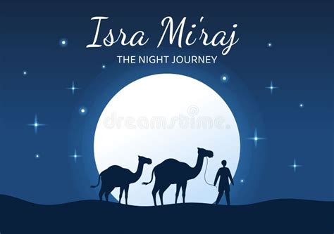 Happy Isra Miraj Nabi Muhammad SAW Template Hand Drawn Cartoon Flat ...