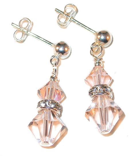 Nude SILK Crystal Earrings Sterling Silver Swarovski Elements Etsy