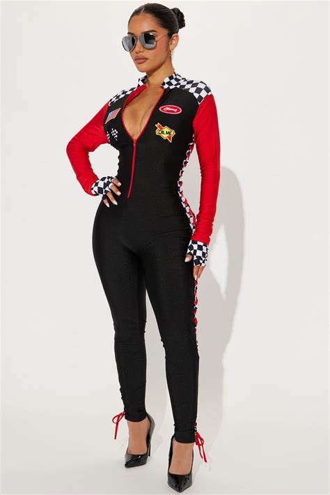 Hottie Burning Rubber Racer 3 Piece Costume Set Black Combo Fashion