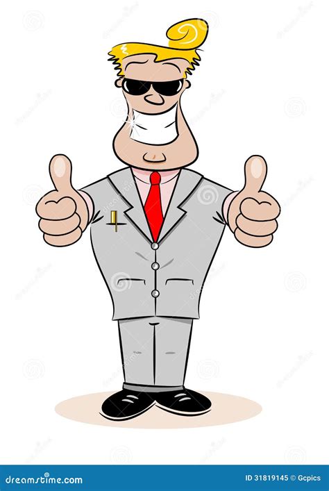 A Cartoon Businessman with Thumbs Up Stock Vector - Illustration of ...