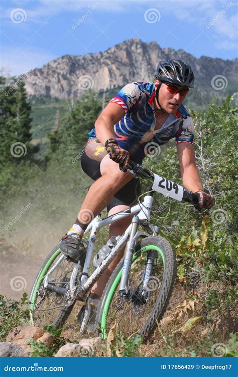 Mountain bike racer editorial stock image. Image of move - 17656429